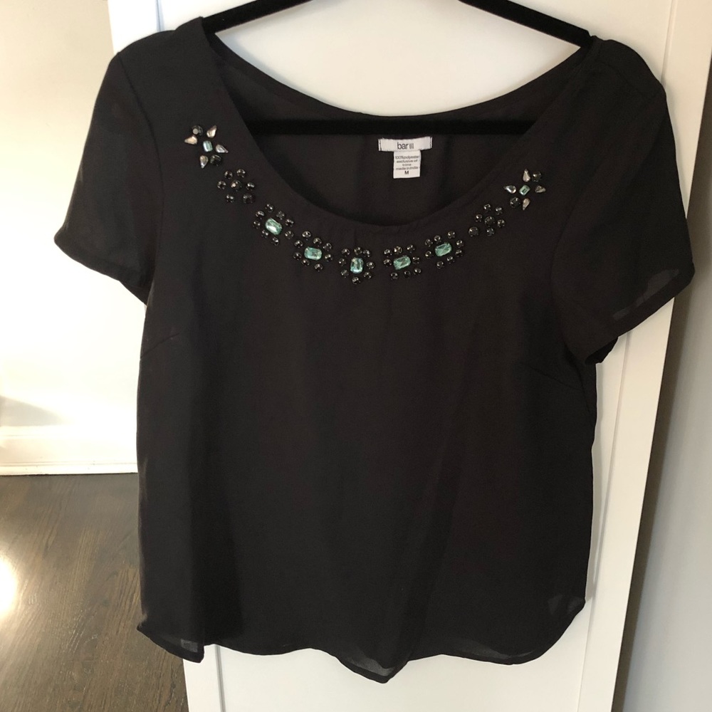 Bar III Blouse with Embellishments